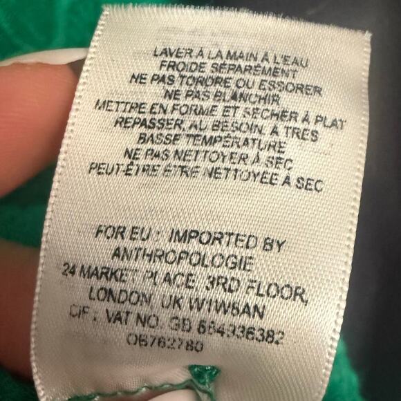 ANTHROPOLOGIE AKEMI + KIN Green Eyelet Floral Tunic Button Up Blouse Beachy Sz S - Picture 10 of 11